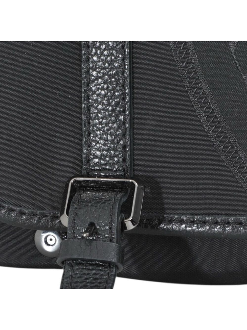 Burberry Messenger Bag Black Leather Trim 15”x14H”x5D” - Picture 3 of 13
